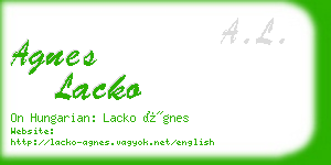 agnes lacko business card